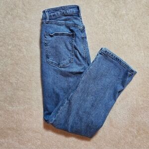 SEETHRUSOUL Womens High Rise Relaxed Straight Leg Distressed Jeans Blue Size 29